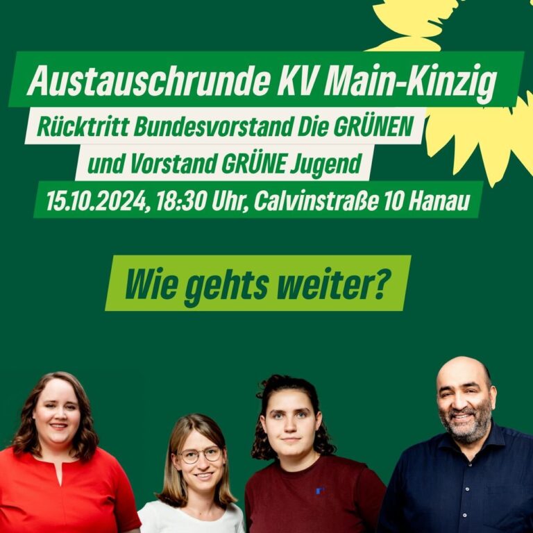 Einladung zu unserer Austauschrunde zum Rücktritt des Bundesvorstands der GRÜNEN sowie des Vorstands der GRÜNEN Jugend